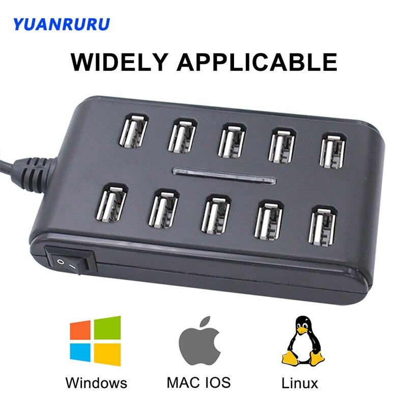 Usb 2.0 Hub Usb Hub 2.0 10 Poort Meerdere Expander High Speed Multi Usb Splitter Hub 2.0 Usb Hub Voor pc Laptop
