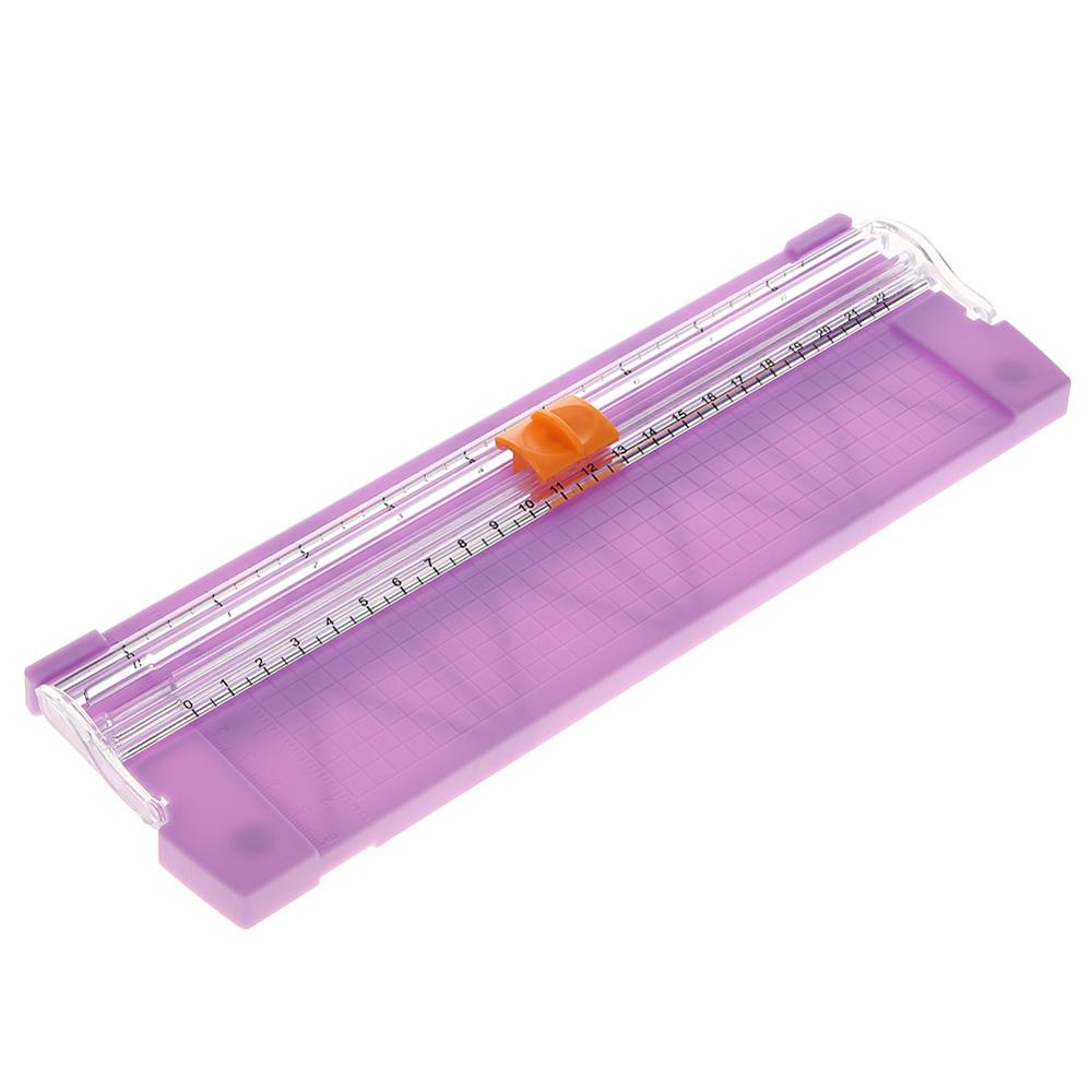 A4/A5 Paper Photo Trimmers Die Cutting Machine Punch with Pull-out Ruler for Photo Labels Paper Cutting Tool 3 Colors: Purple