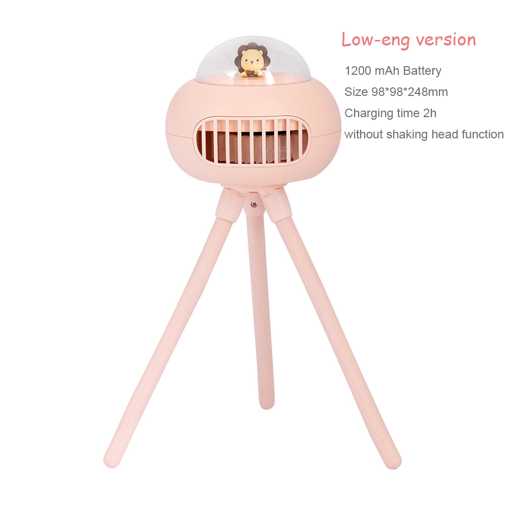 Mini-biegen-klimaanlage mit 3600 mah akku, wiederaufladbarem kinderwagen-Ventilator, 130 ° automatischer Drehung, 4- windstufen, handgerät für Höhle außenbereich, leise: Hellgrau