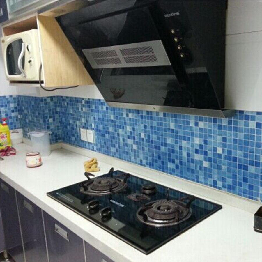 Mosaïque vinyle auto-adhésif papier peint rouleau toilettes salle de bain carrelage noir blanc décalcomanies cuisine étanche à l'huile PVC autocollant mural
