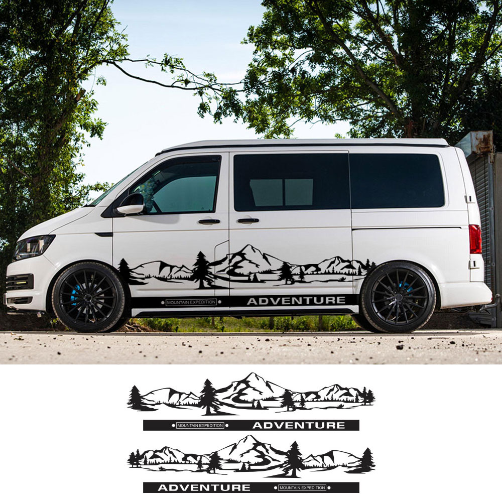 Autocollants de voiture pour camping-car, Van, pour Volkswagen VW Transporter T4 T5 T6 Multivan Caravelle, accessoires de bricolage, 4 pièces/lot