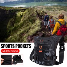 Bolso de pierna al aire libre para hombre, riñonera de poliéster de gran dureza para el muslo, multifunción, con cremallera, bandolera para la cintura