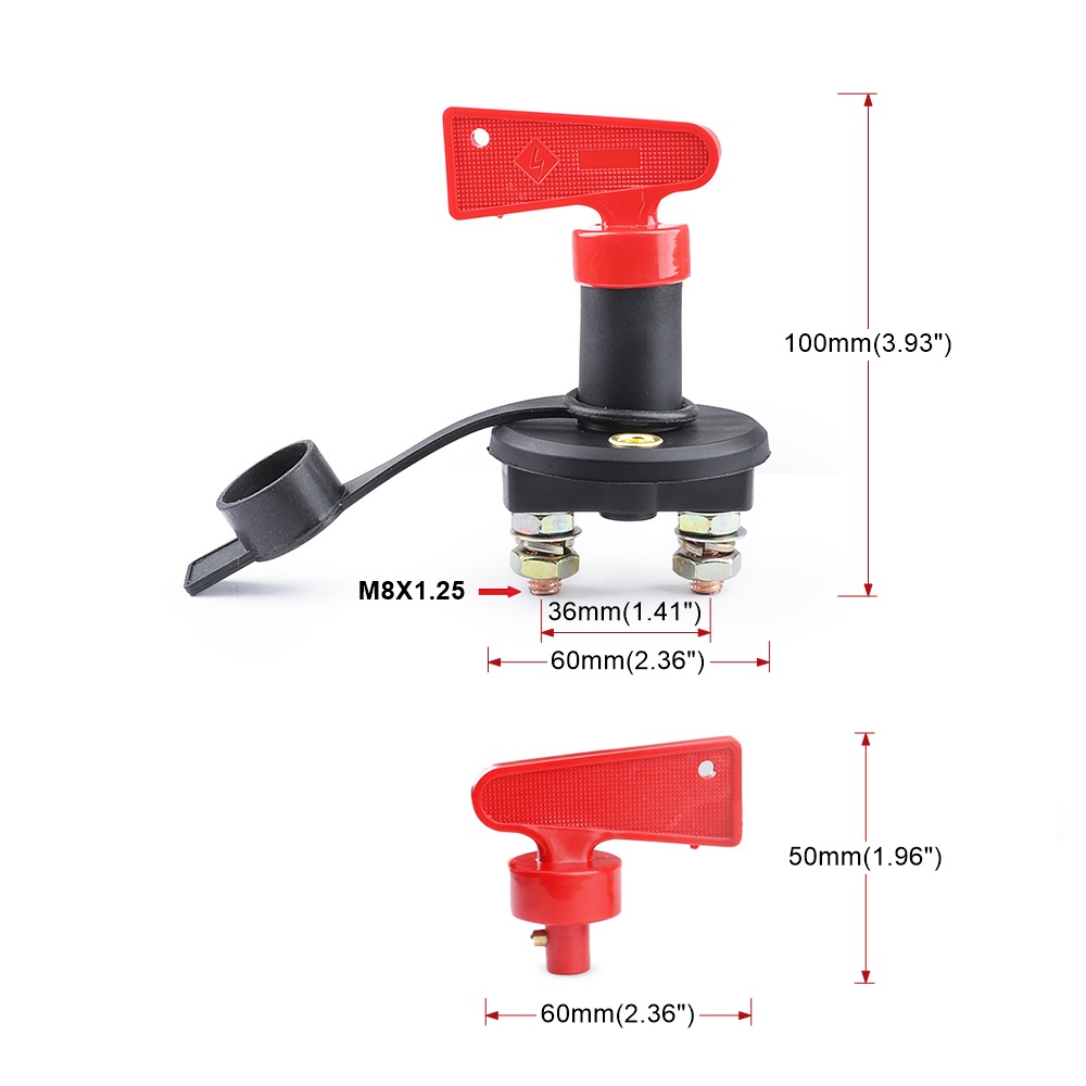 200A 300A 600A interruptor de masa de batería Dual interruptor de corte de 2 y 4 posiciones interruptor de desconexión de batería automática de barco de coche 12V 24V marino: Rosa