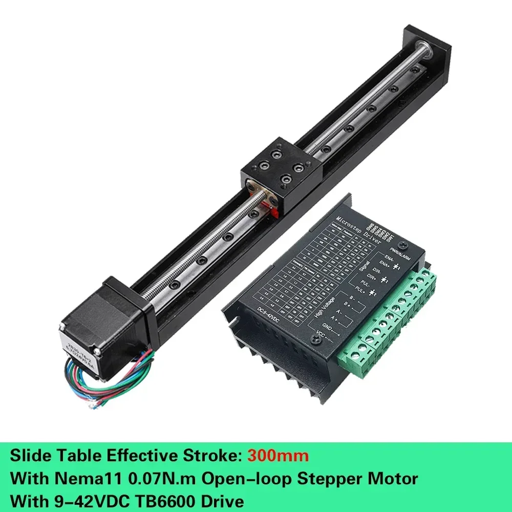 Motorized Slide Table T-type Linear Guide Rail Stage Mini Sliding Table Motor Drive Kit Electric Linear Module Z Axis 50-300mm: PURPLE / 35mm