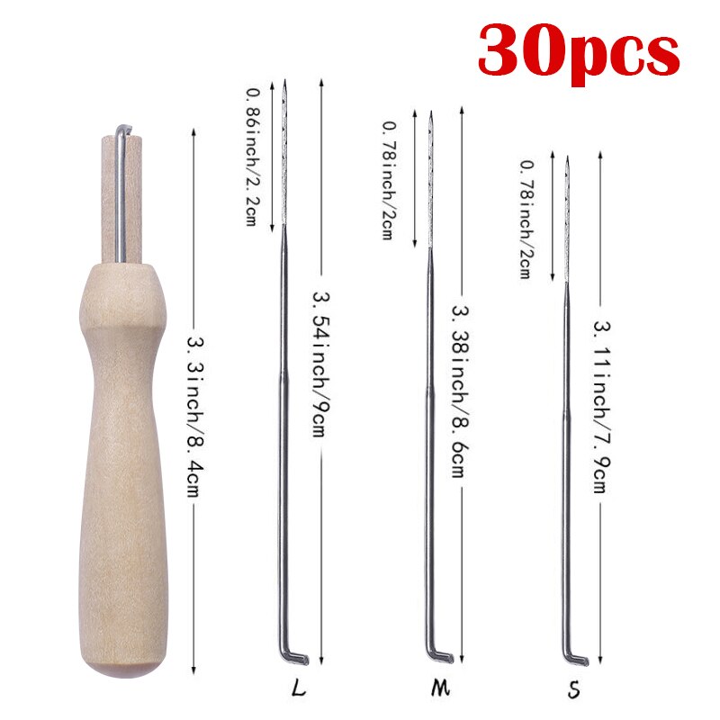 1-30 PCS Wool Felt Needle Felt Needle Felting Starter Kit Felting Needles Felt Diy Package for Felting with Bottle