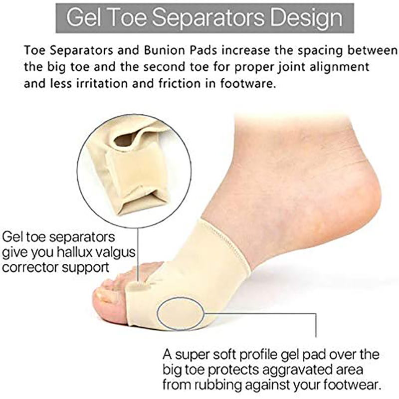 Zehenkorrektur Orthesen Füße Fußpflege Knochen Daumenversteller Korrektur Weiche Pediküre Socken Bunion Glätteisen (1 Paar / 2 Paar)
