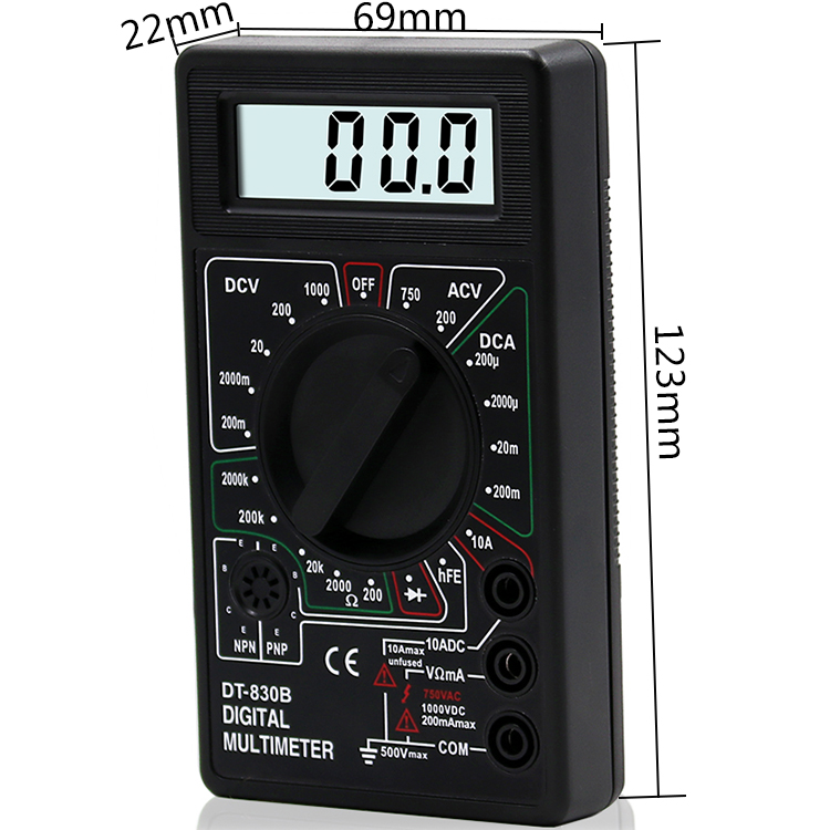 HiDANCE Mini LCD Digital Multimeter For Volt Amp Ohm Tester Meter Voltmeter Ammeter Overload Protection With Probe