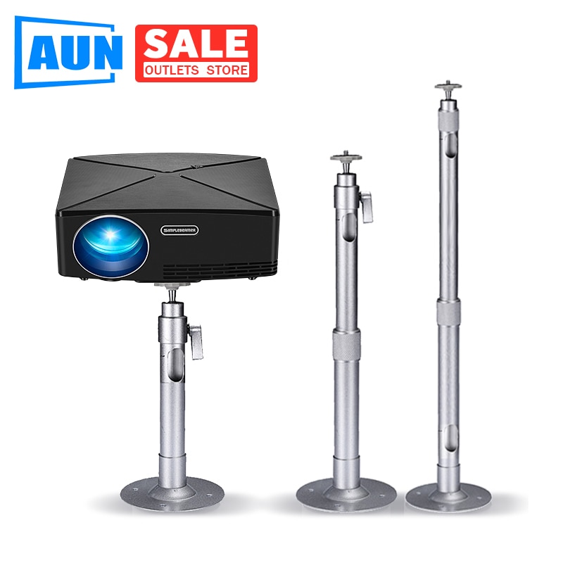 AUN-miniproyector de techo ajustable, soporte de pared para escritorio, para proyector LED de 1080p, agujero de 6mm