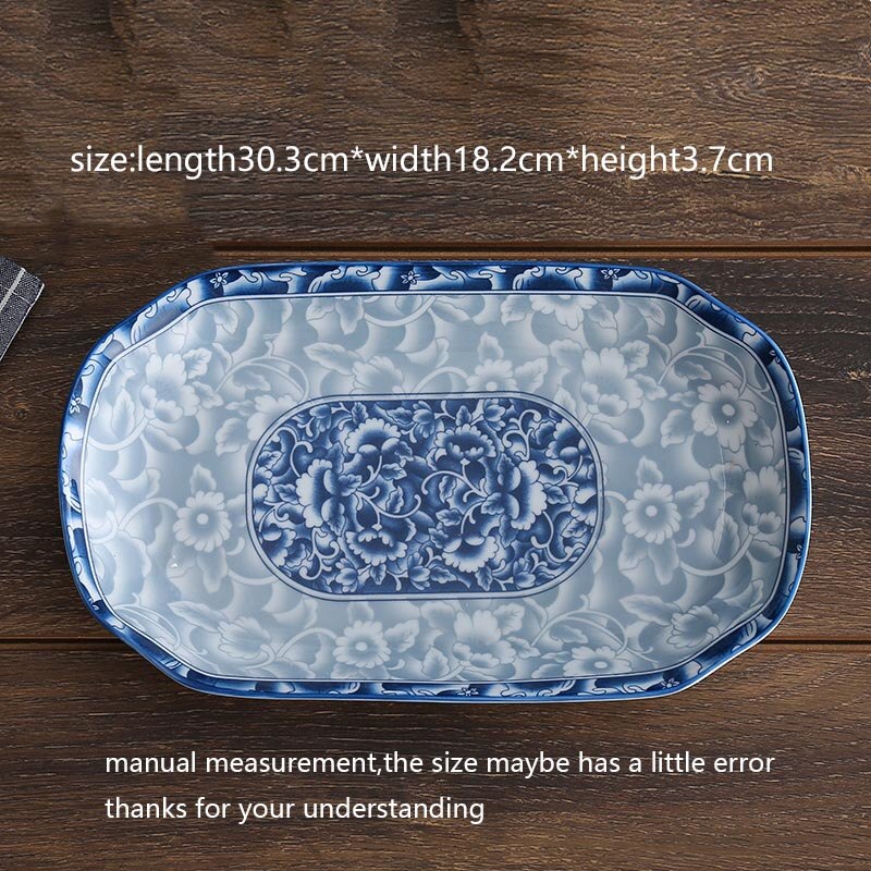 10.5/12inch Fish Plate Ceramic Dinnerware Tableware Breakfast Cake Plates Dumplings Dish Hand Painted Decor Dish Tray Container: A