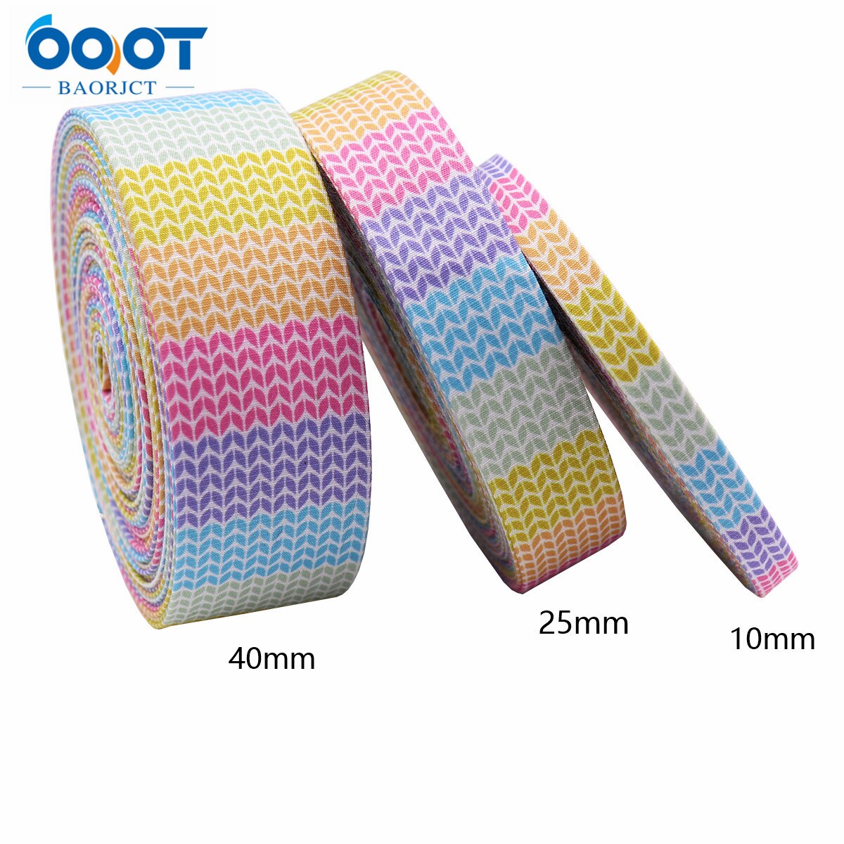 Double-Sided Geometry Thicken Cloth Ribbon 5Yards 211227-9 Multi-size DIY Hairclip Apparel Accessories And Sewing Decorations: A4 / 25mm