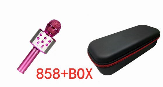 WS-858 Tragbare Drahtlose Bluetooth Mikrofon, EIN Mikrofon, Dass Unterstützt Mehrere Geräte, Home KTV Multi-Funktion Mikrofon: 858-Pink-Box