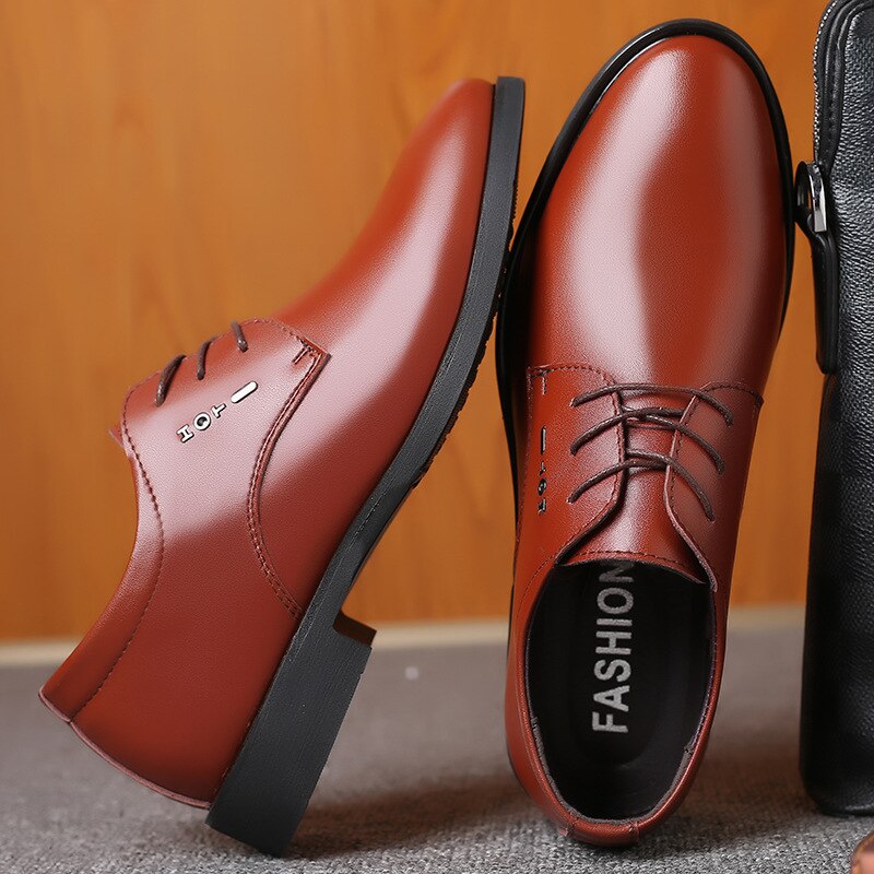 Zwarte heren pak schoenen feest heren nette schoenen italiaans leer veterschoenen formele schoenen heren kantoor sociale