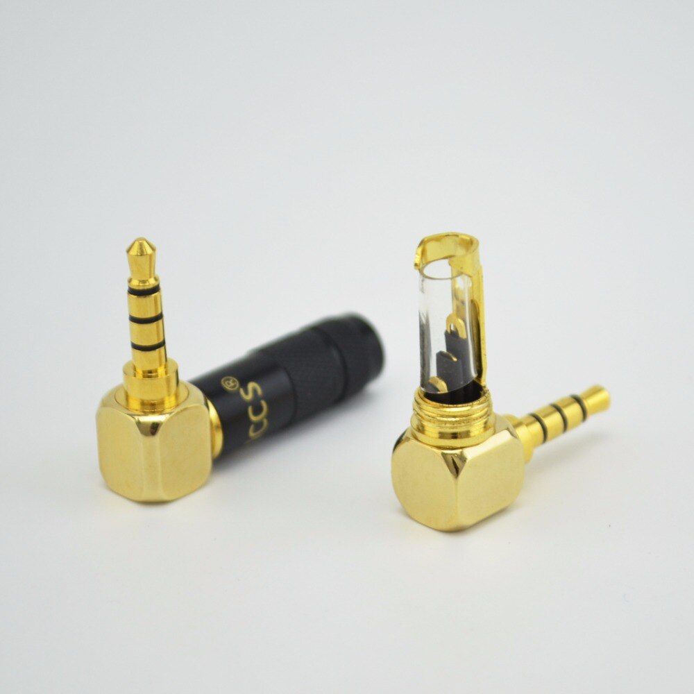2 pièces 2.5mm 4 pôles mâle prise casque, Angle droit 90 degrés L forme bricolage soudure Plug Mini connecteur