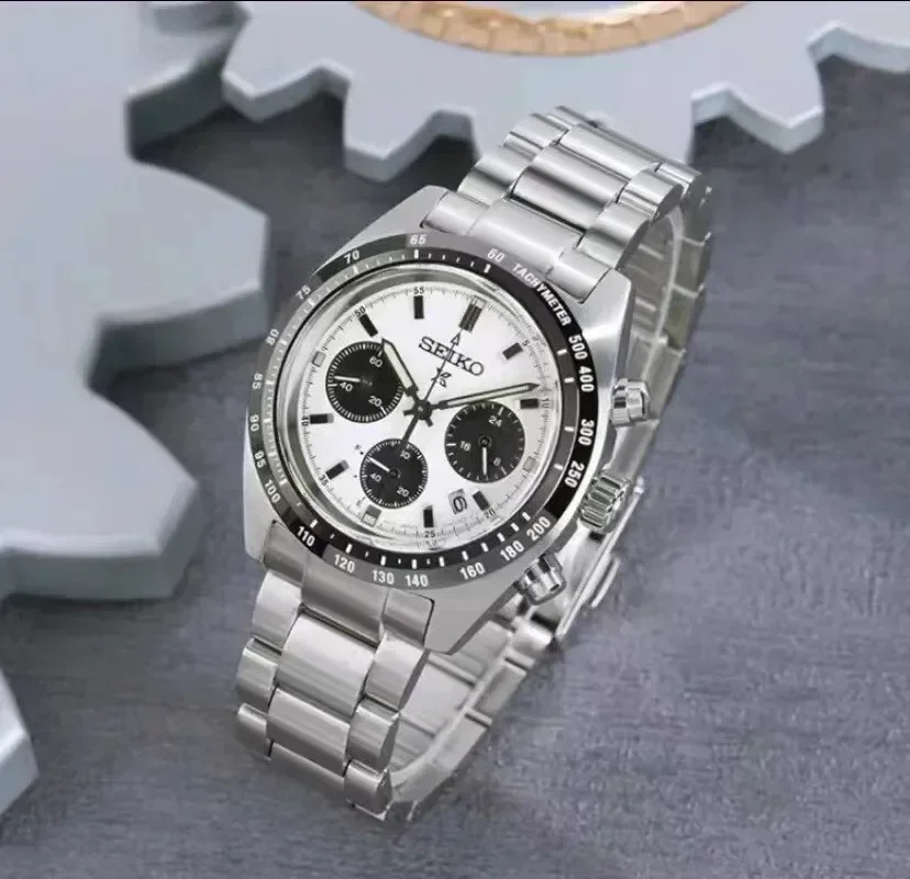 SEIKO Original Man Watch SSC813P1 Classic Panda Three Eyes Series Dial Calendar Popularity Stainless Steel Men Watches
