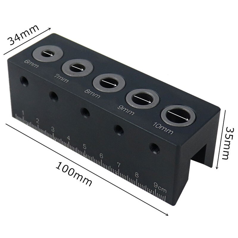 Wood Doweling Jig Straight Angle Guide Pocket Hole Jig Kit Aluminum Alloy Hole Drill Guide Locator Carpentry Woodworking Tools