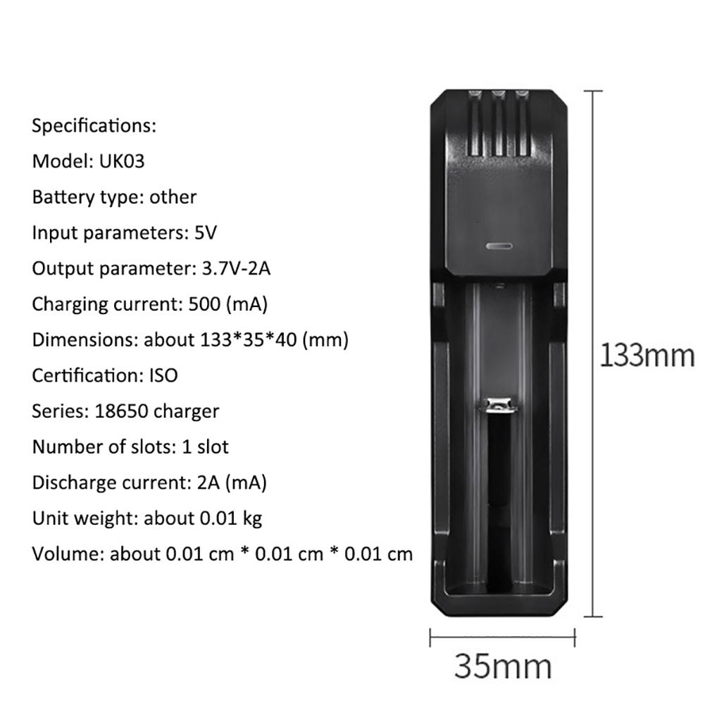 USB Einzigen Slot Lithium-Batterie Ladegerät 26650 18650 14500 10440 16340 21700 18500 Elektrische Lithium Batterie Wiederaufladbare Ladegerät