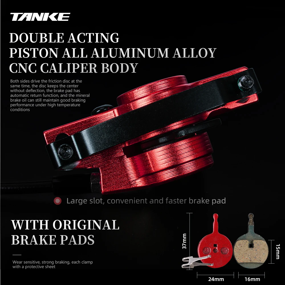 TANKE-Juego de frenos de disco hidráulicos para bicicleta de montaña, rotores de 160mm, placa de pinza de aceite, abrazadera delantera y trasera para bicicleta de montaña, mango de 22,2mm, un pilar