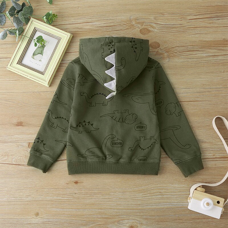 Infant jacket autumn boy jacket hooded jacket cartoon cotton boy autumn windshield clothes 6M-3T