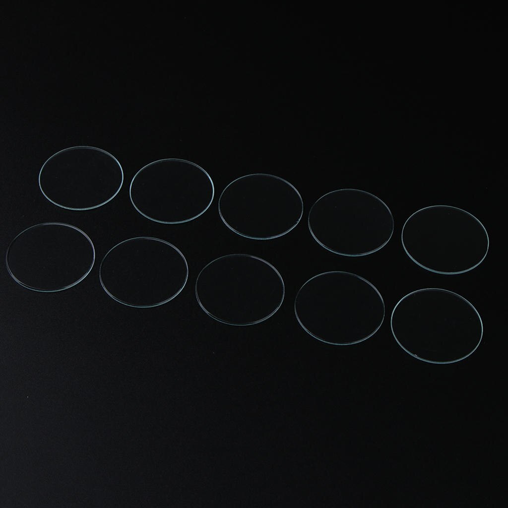Lote de 10 piezas de cristal Mineral transparente de 1mm de espesor, cristal cóncavo de 33,5-40mm de diámetro