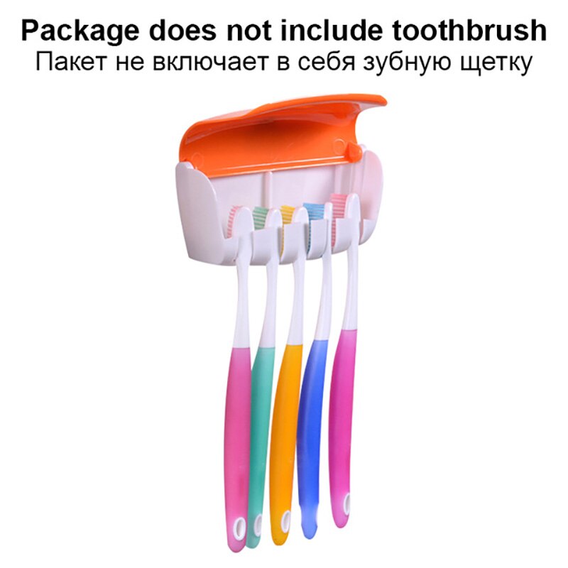 GESEW Toothbrush Holder Wall Mount Automatic Toothpaste Dispenser Dust-proof Toothbrush Case Home Bathroom Accessories Set: toothbrush holder