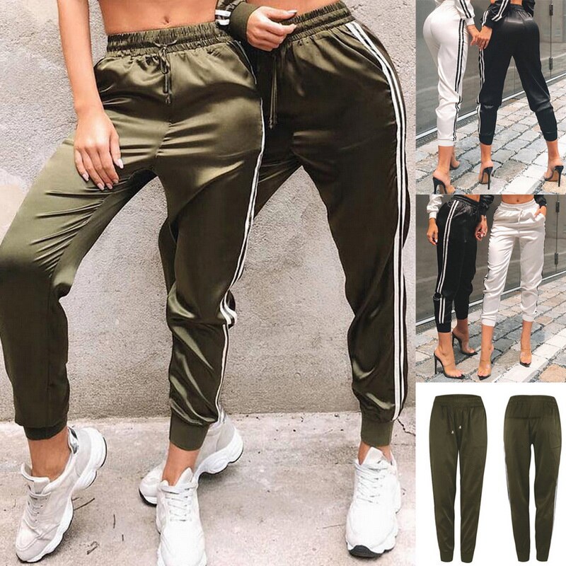SFIT di sport Delle Donne Ranning Pantaloni Nuovo A Strisce Allentato Pantaloni di yoga Esercizio fitness Da jogging Allenamento Pantaloni all'aperto casuale Tasca