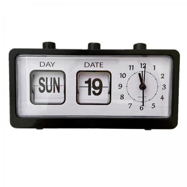 2x Manual Clock Calendar Reminder Bedside Clock Table Clock for Office Living Room