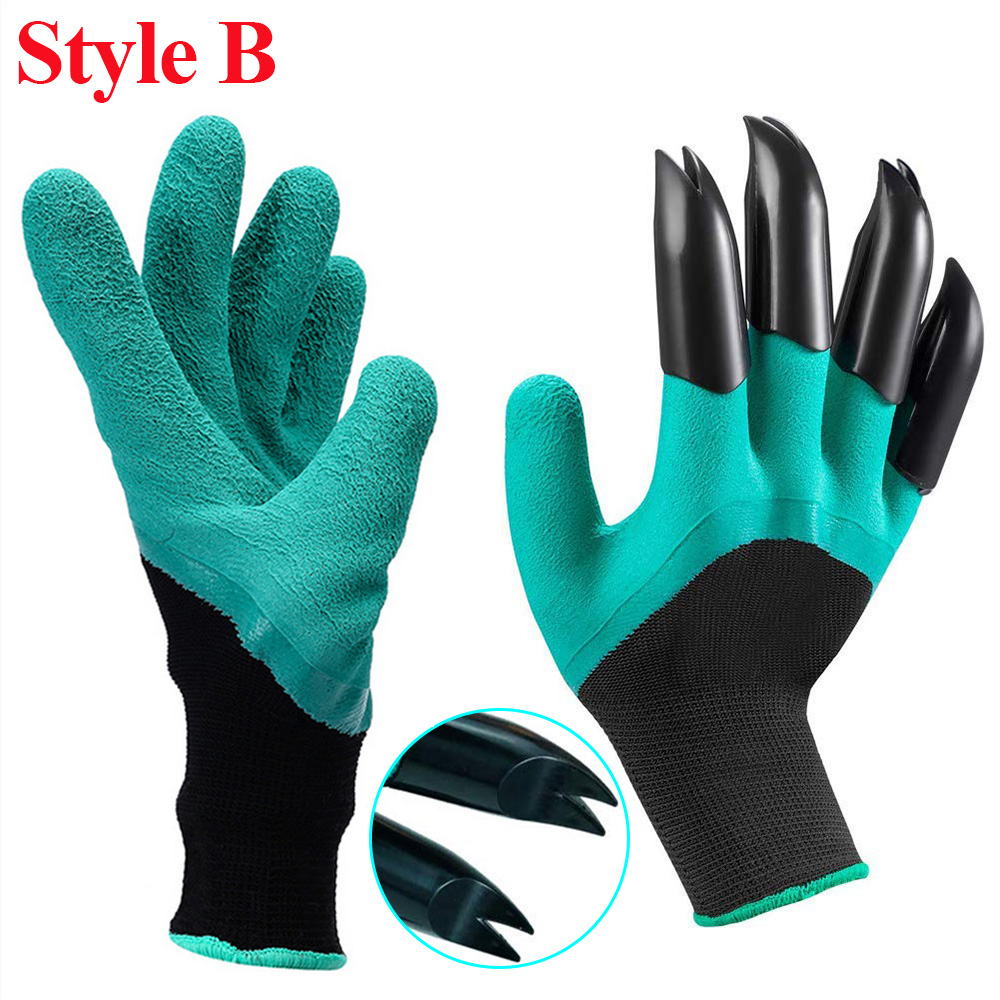 Rękawice ogrodowe z pazurami plastik ABS ogród łatwe amfiladowy sadzenia rękawice robić kopania trawnik pielęgnacja mieszkanie na świeżym powietrzu stoczni prezenty D40: B
