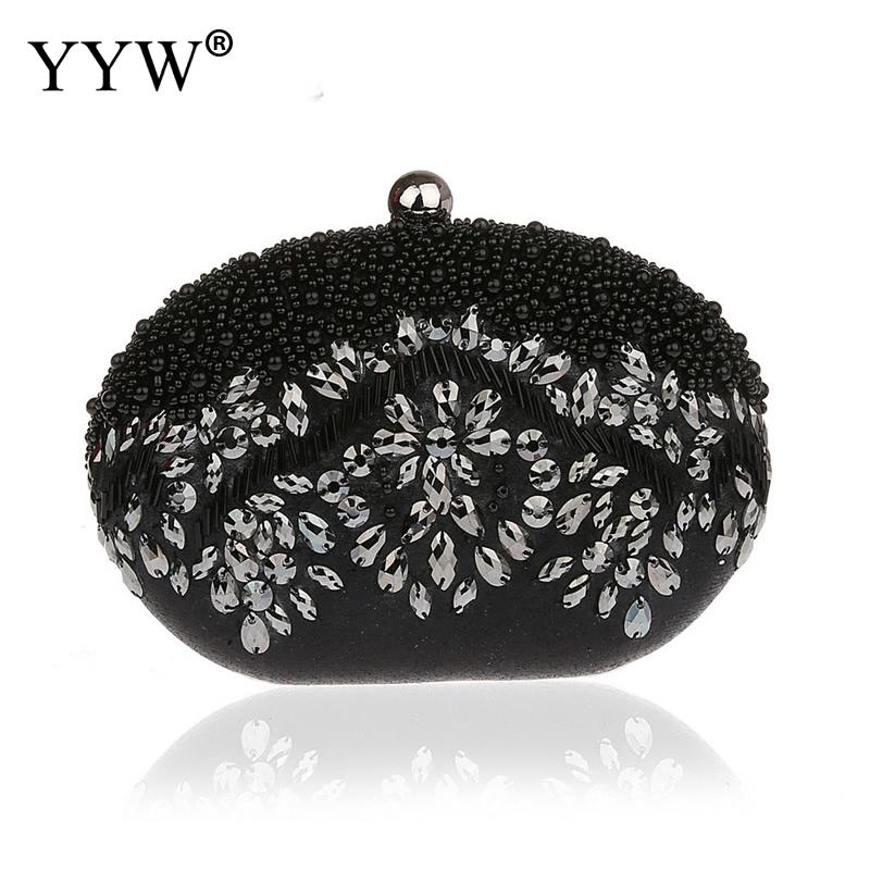 Avondtassen Bloem Vrouwen voor Vrouwen Tas Mode Kralen Clutch Bags Dag Clutch Bruid Handtassen Party Purse: black