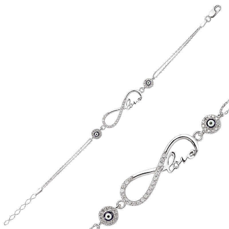 KUTAYDAN 925 Sterling Silber Unendlichkeit Liebe Frauen Armband
