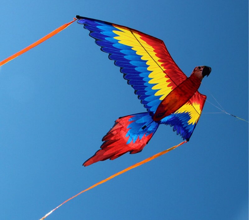 Utomhus sport flygande leksak barn lätt att flyga drake färgglada papegoja drake stor fågel enkel linje för att förhindra riva drake