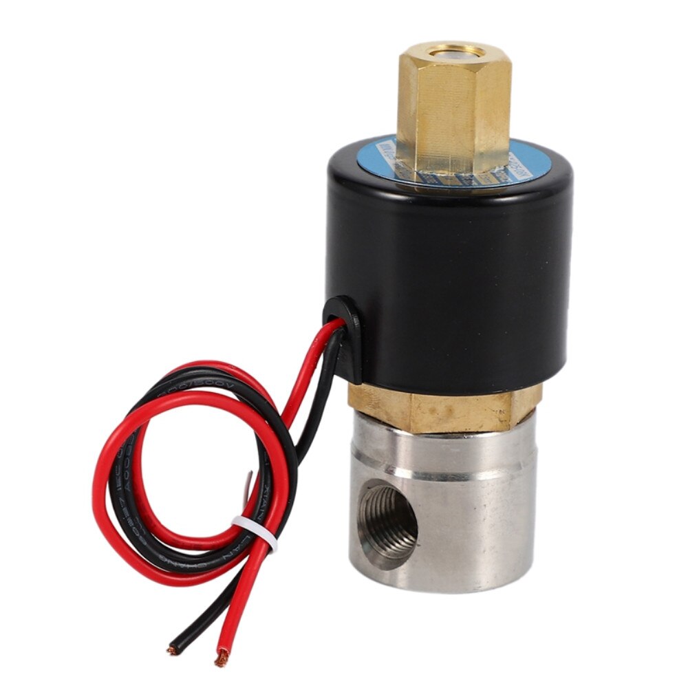 1PC 1/4" DN08 BSP AC220V DC12V DC24V Stainless Steel 304 Normally Open Electric Solenoid Valve N/O