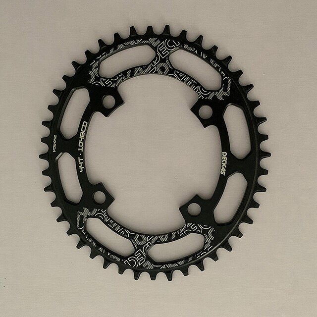 Deckas-plato ovalado BCD 104, platos y bielas de bicicleta de 40/42/44/46/48/50T de ancho y estrecho, 52 dientes, bandeja única, corona de estrellas para bicicleta de montaña: 44T Black
