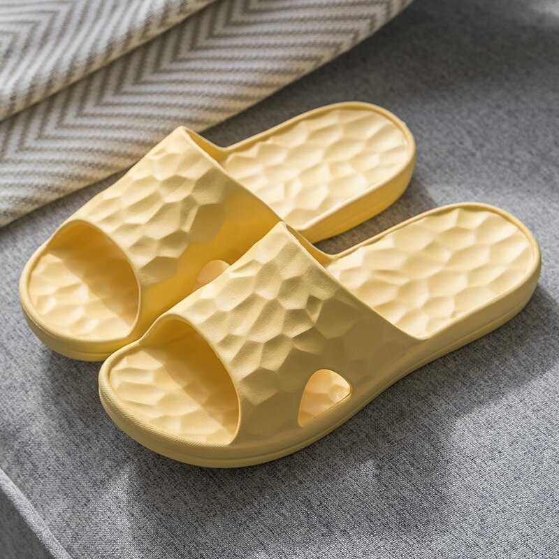 XIAOMI-zapatillas de baño antideslizantes para parejas, pantuflas de fondo suave, a prueba de polvo y ligeras, cómodas y coloridas: yellow 37-38