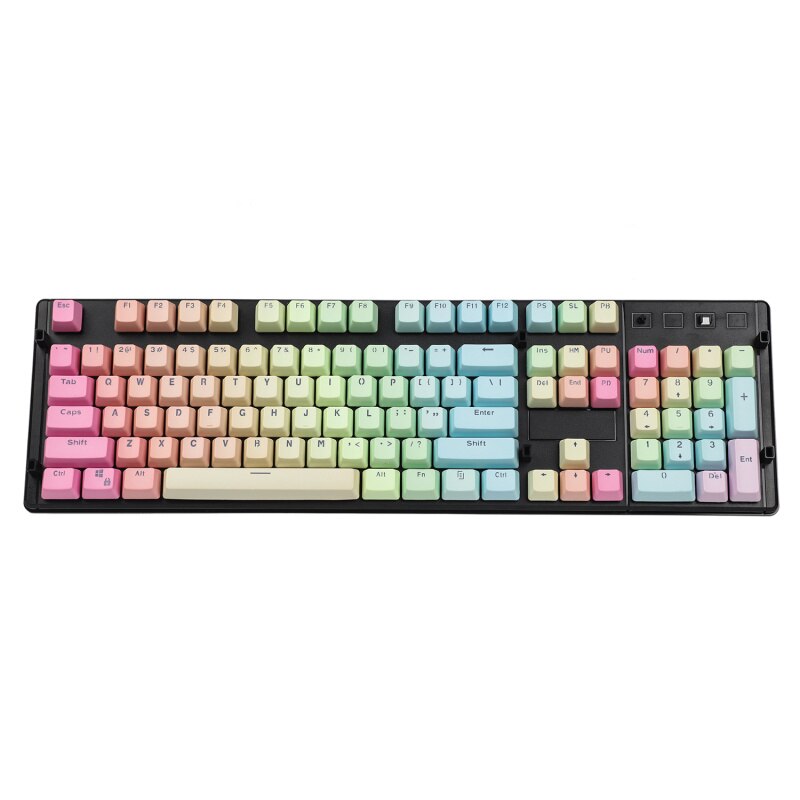 YMDK Doppel Schuss 104 Gefärbt PBT Glanz Durch OEM Profil Regenbogen Keycap set Geeignet Für Cherry MX Schalter Mechanische Tastatur: Rainbow