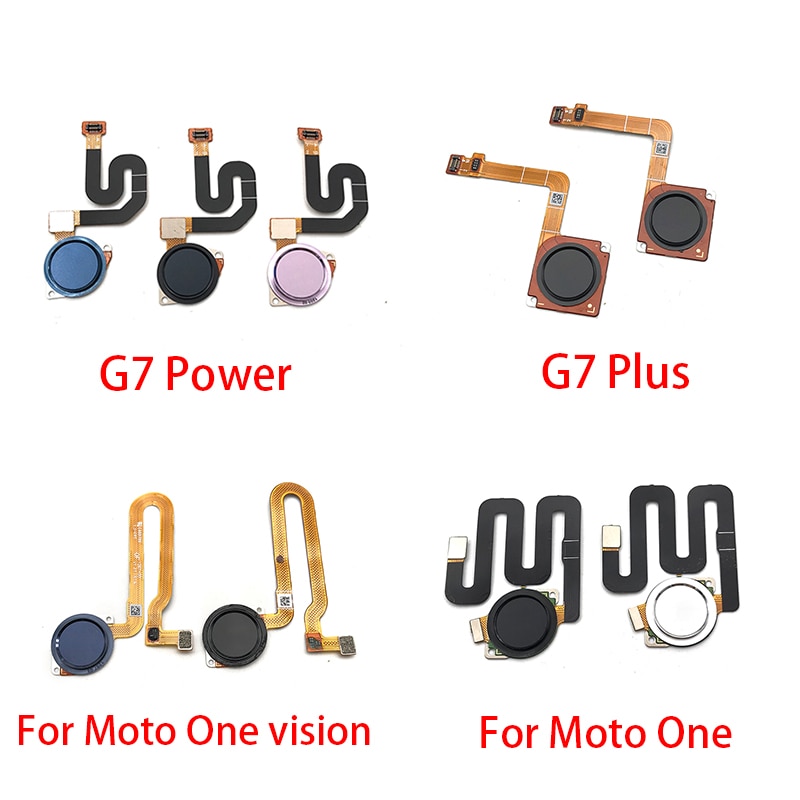 Sensor de huella dactilar Inicio tecla de retorno botón de menú, Cable flexible para Motorola Moto G7 Plus / G7 G8 Power / One Vision Home