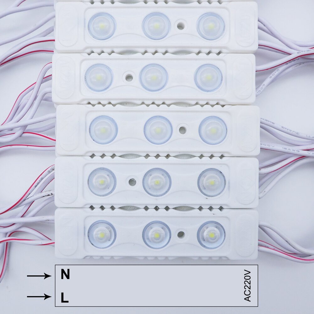 20Pcs 220V Led Module 1.5W 3Leds Injectie Led Modules IP65 Waterdicht Voor Reclame Teken Back Light geen Behoefte Driver