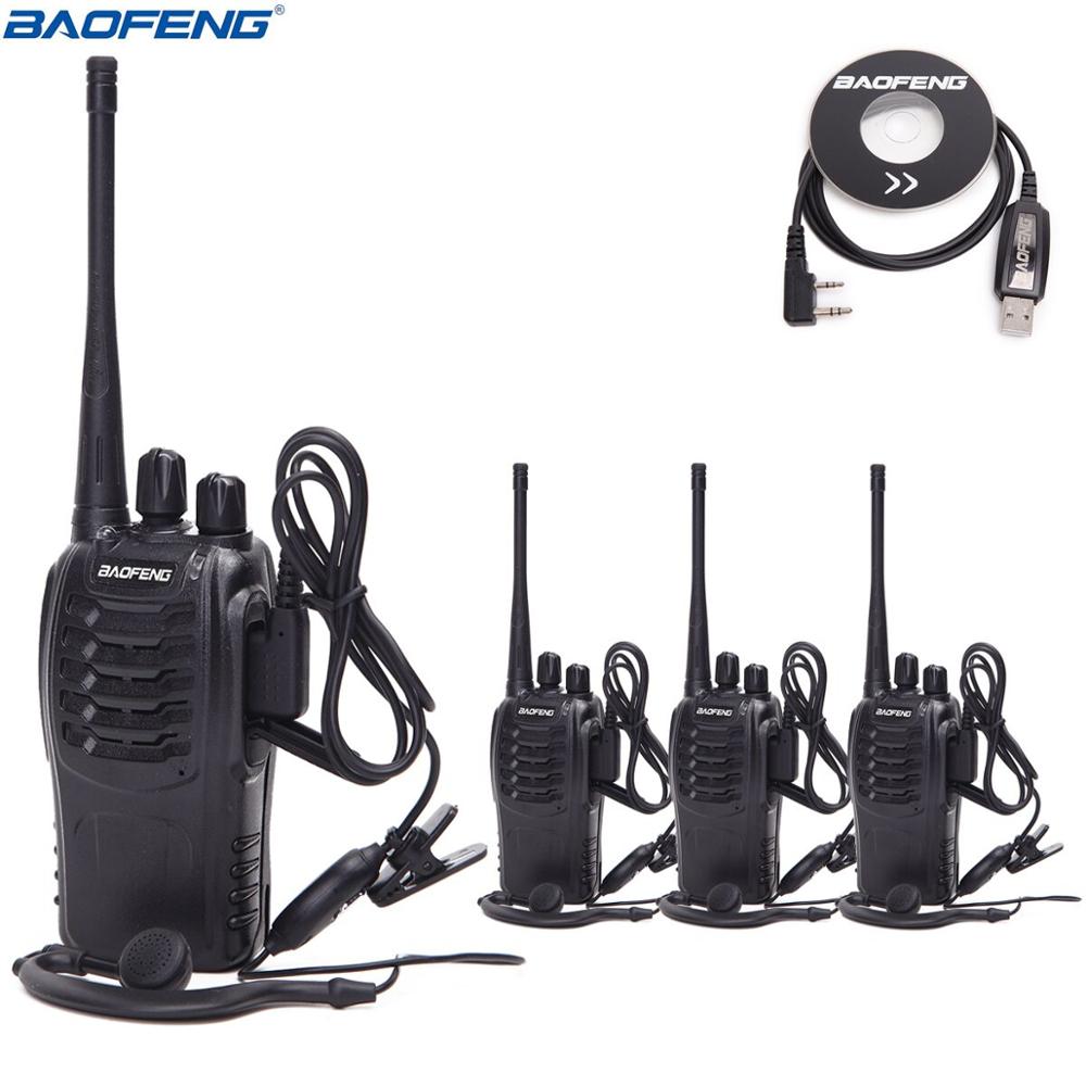 Baofeng BF-888S Walkie Talkie Uhf Twee Manier Radio BF888S Handheld Radio 888S Comunicador Zender Transceiver + 4 Headsets