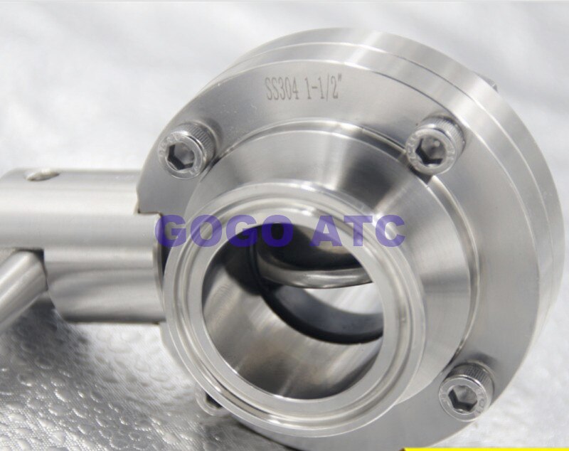 Vlinder Valve SS304 Rvs Sanitair Tri Clamp Vlinderklep O.D 51-63mm Homebrew Bier Zuivel Vlinderklep
