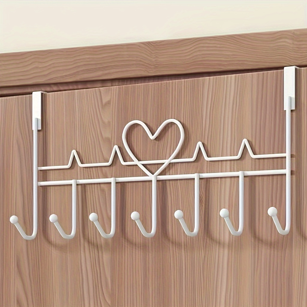 Porta em forma de coração atrás do gancho de armazenamento de parede pendurado cabide gancho punch-livre cabide quarto organizador acessórios de armazenamento