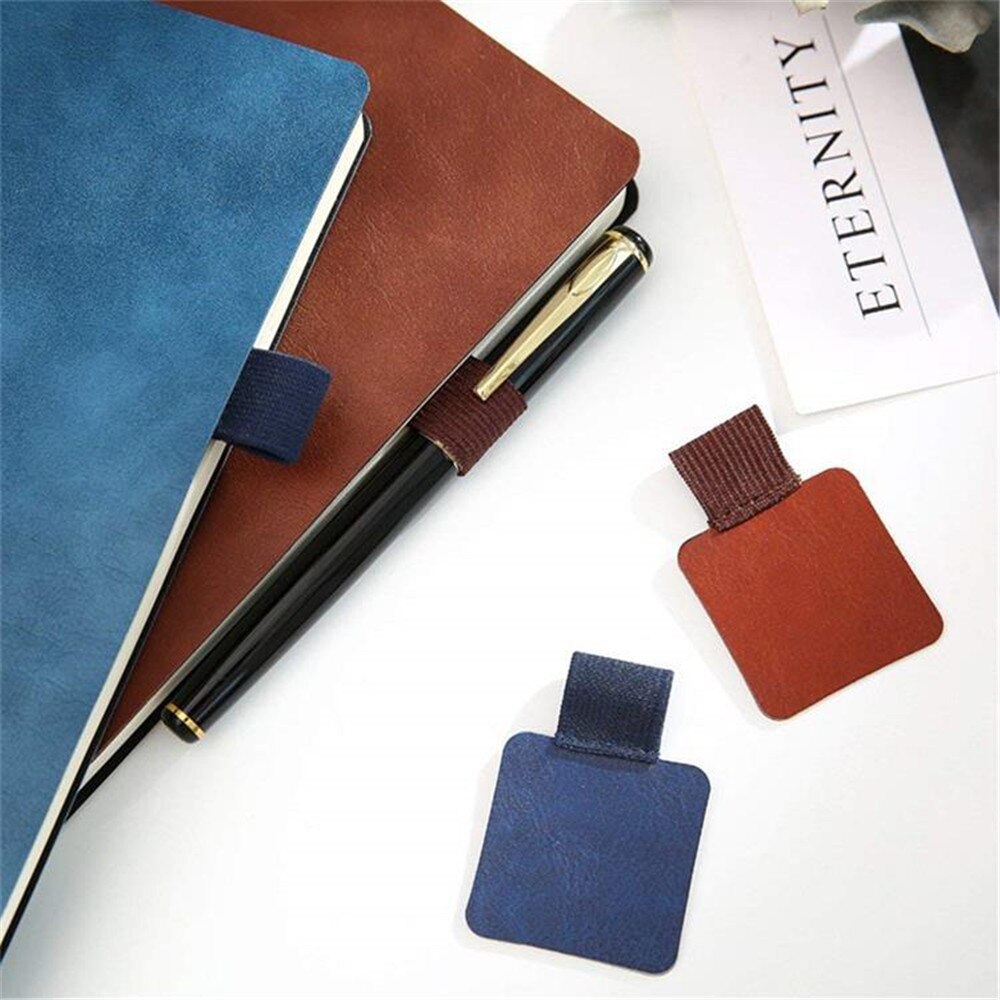 Porte-crayon en cuir PU auto-adhésif, 2 pièces, boucle élastique, pince à crayon, organisateur de papeterie pour carnet de notes, Journal planificateurs