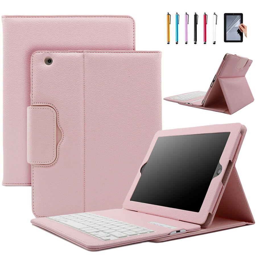 Funda para teclado para iPad Mini 1 2 3, 2 en 1, 7,9 pulgadas, Bluetooth, PU, funda de soporte de cuero, teclado inalámbrico