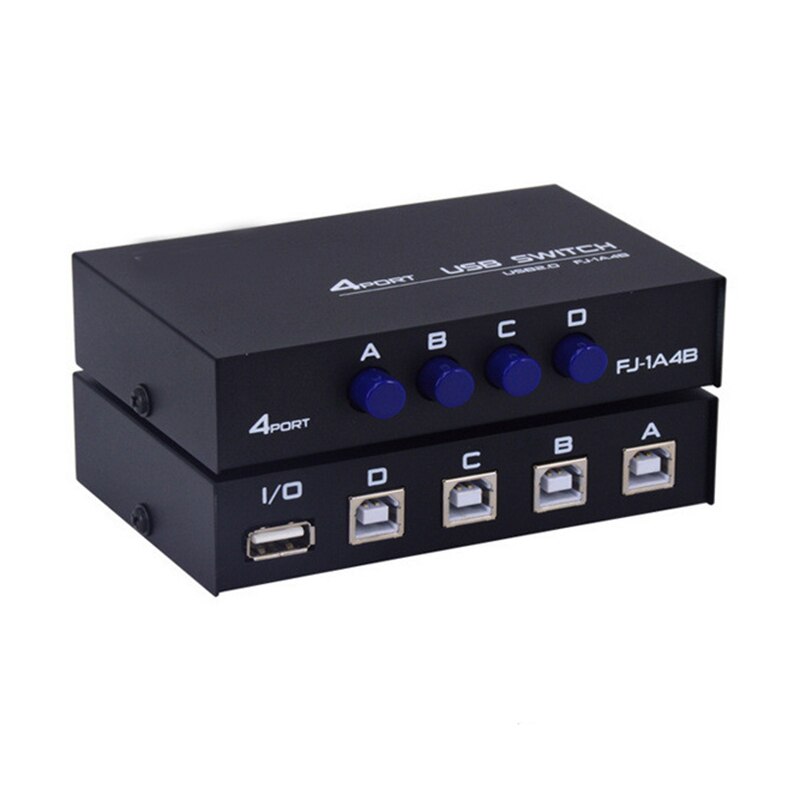 USB 2.0 4 Ports Share Switch Switcher Selector Box Hub Sharing Switch Adapter For PC Scanner Printer