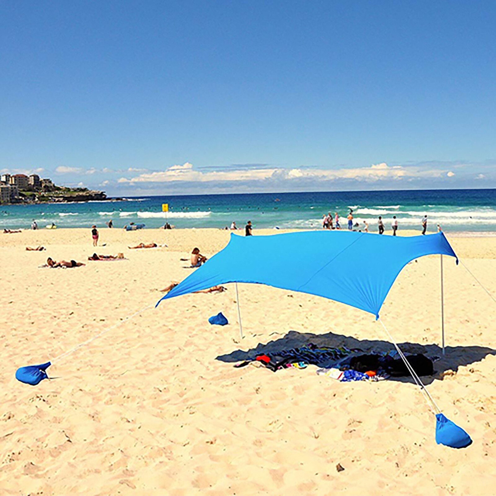 40#  bærbare pergola vindtæt strand parasol og lysthus telt  - 210 x 210 -  med sandankre. perfekt baldakin solskærm: Bu