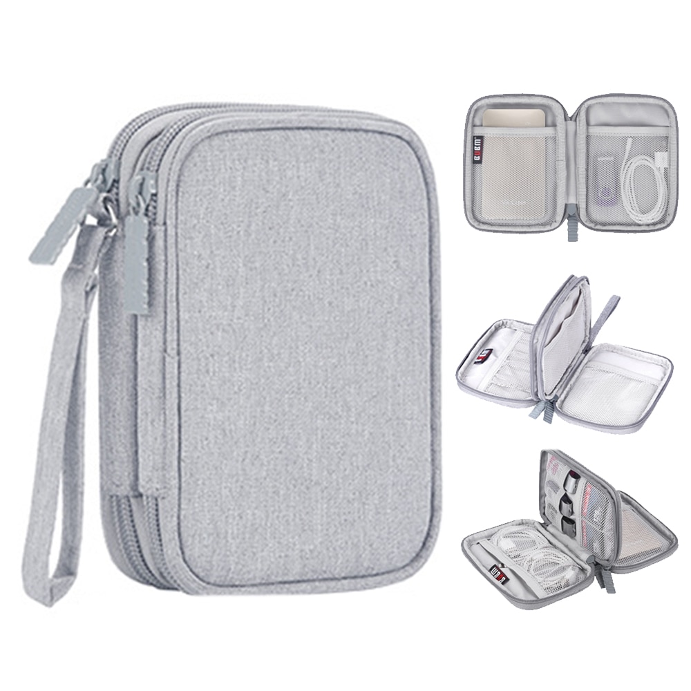Travel Organizer Bag Pouch,Mini Electronic Accessories Storage Bag for Power Bank, Phone,USB Cables and Other Phone Kits