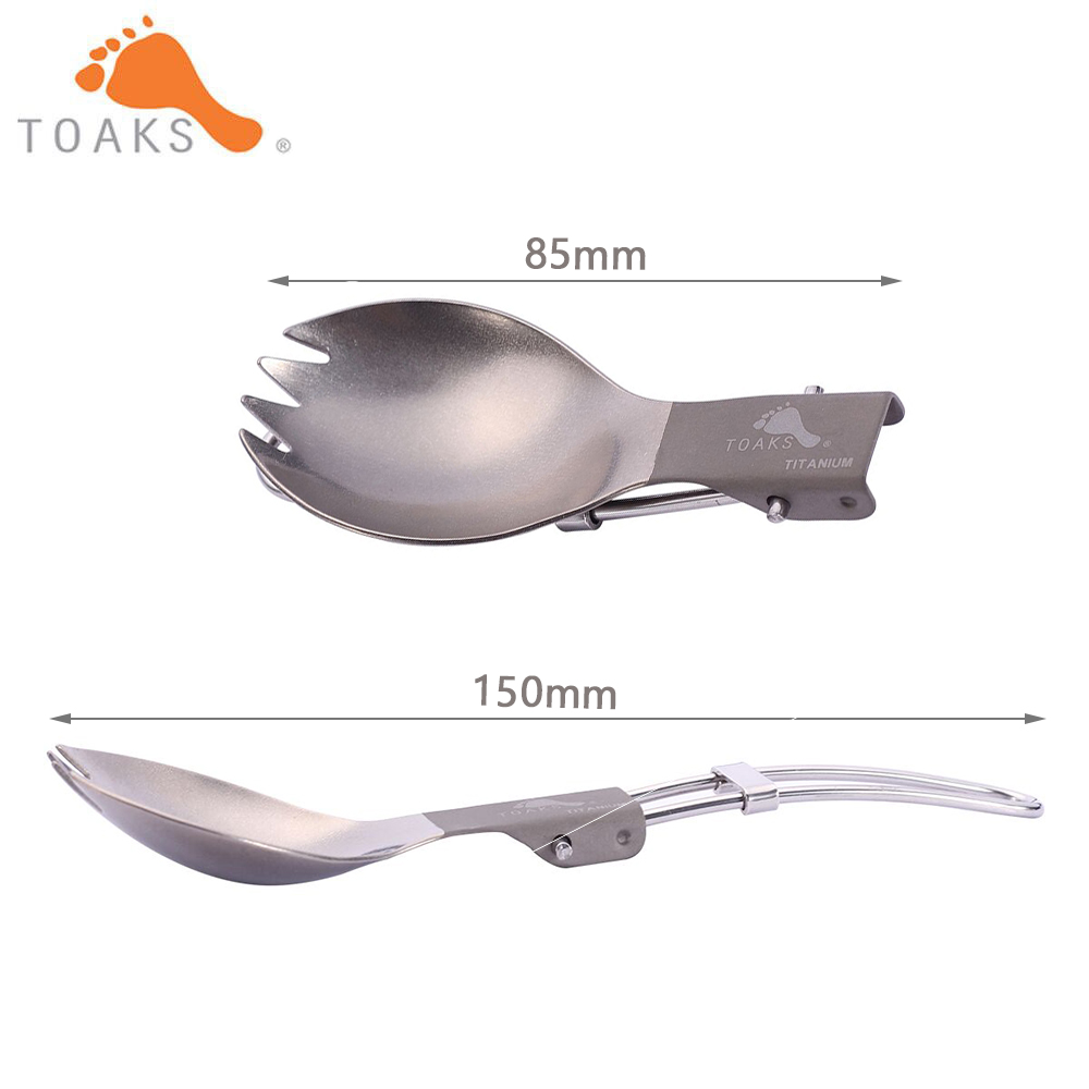 Toaks Titanium Folding Vork Lepel Servies Multifunctionele Ultralight Outdoor Camping Picknick Titanium Servies 18G