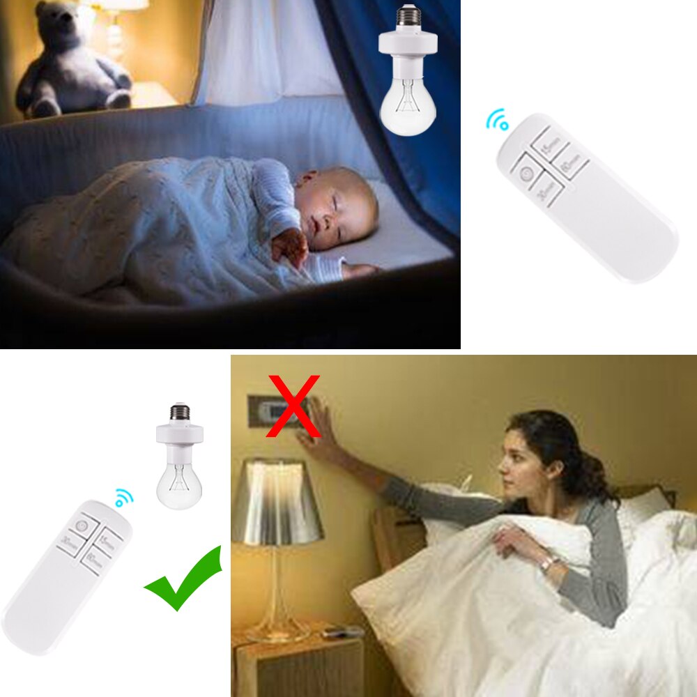 Draadloze Afstandsbediening Smart Tijdschakelaar E27 Om E27 Lamphouder 220V Huis Multi Lichtschakelaar Babykamer Slaapkamer tijdschakelaar