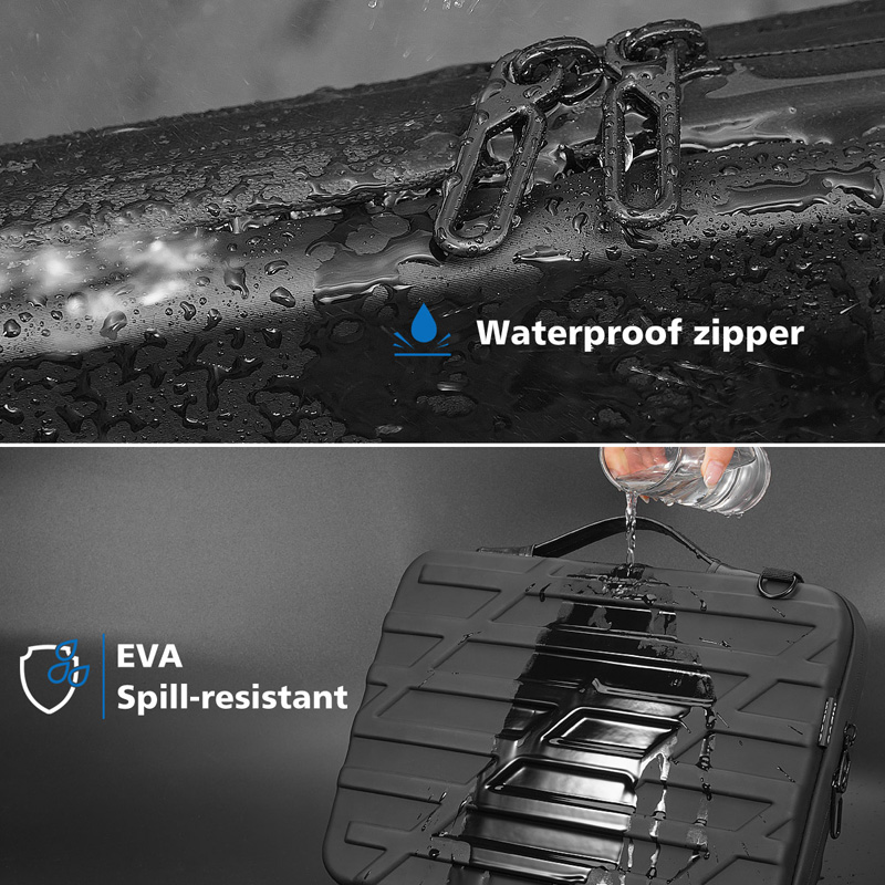 Nidoo datorväska hårt skal skyddande laptopväska för 13 " 14 " bärbar dator vattentät stötsäker datorväska svart