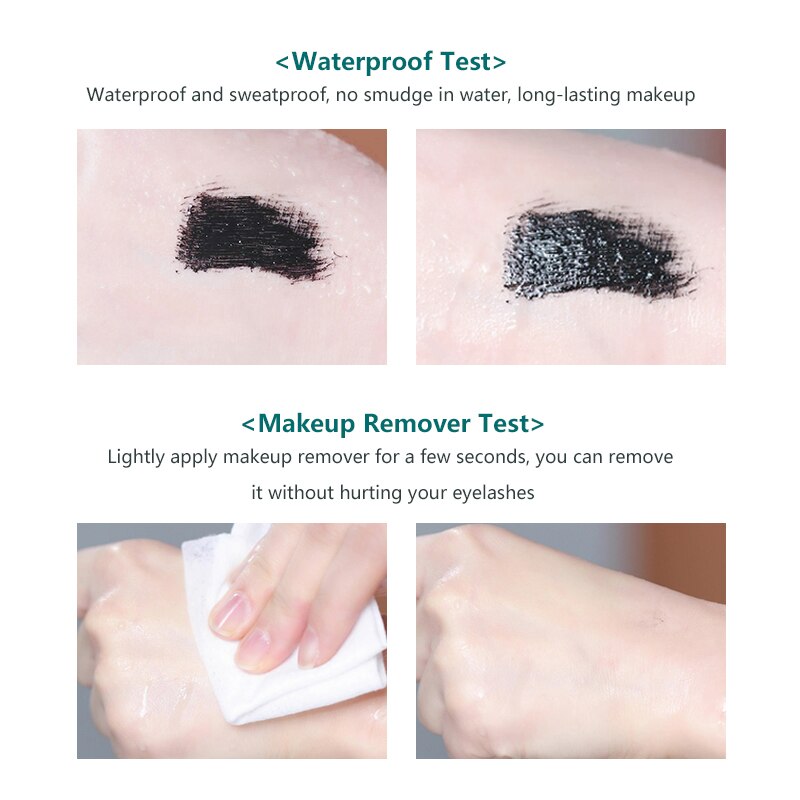 4D Seide Faser Mascara Wasserdicht Schnelle Trockenen Natürliche Weiche Lange Curl Make-Up Schwarz Mascara Dicke Kosmetik Wimpern Verlängerung TSLM1