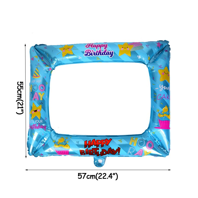 Marco de foto inflable azul rosado Props cabina para selfie accesorios decoración de feliz cumpleaños marco de fotos decoración de