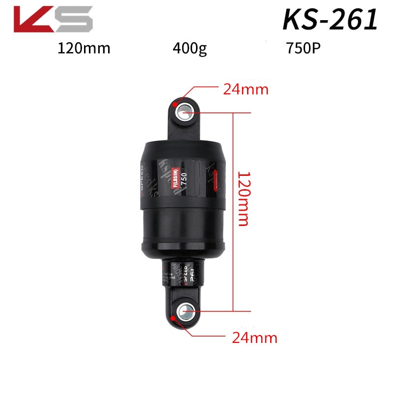 KS KS-261 Shock Absorber MTB Mountain Bike Rear Shocks Spring Damper 120-170mm Electric Scooter Folding Bicycle Parts: KS-261 120mm 750P